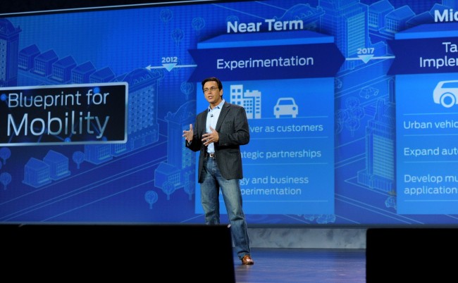 Mark Fields, President and CEO of Ford Motor Company delivering the Ford keynote at CES (2)